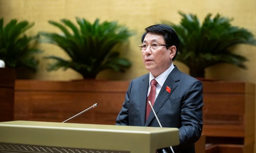 Chủ tịch nước Lương Cường phát biểu nhậm chức. Ảnh: Phạm Thắng