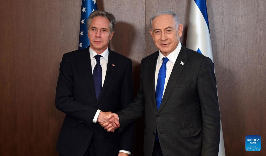 US Secretary of State Antony Blinken (left) and Israeli Prime Minister Benjamin Netanyahu. Photo: Xinhua