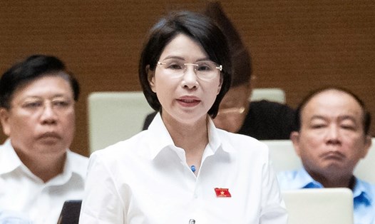 Đại biểu Trần Thị Nhị Hà (Đoàn ĐBQH TP Hà Nội) lo ngại về nguy cơ độc quyền thuốc trên thị trường. Ảnh: QH.