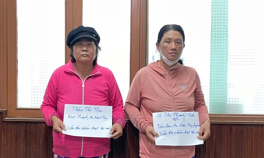 Thiều Thị Thu (trái) và Lê Thị Thanh Thảo đã lừa vay gần 3 tỉ đồng của nhiều người. Ảnh: Công an tỉnh Phú Yên