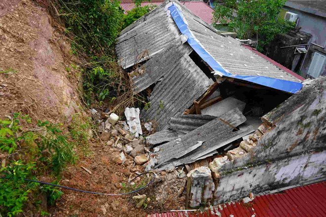 Many mountainous areas often experience landslides during the rainy and stormy season. Photo: Hoang Khoi