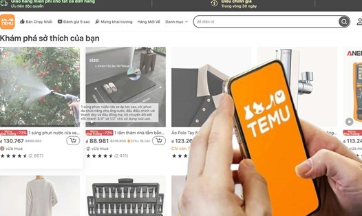 Ứng dụng Temu đã có giao diện tiếng Việt, mức giá tự quy đổi sang tiền đồng. Ảnh: Anh Tuấn