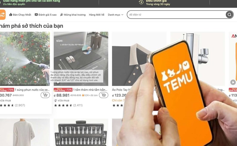 Temu application has Vietnamese interface, price automatically converted to VND. Photo: Anh Tuan