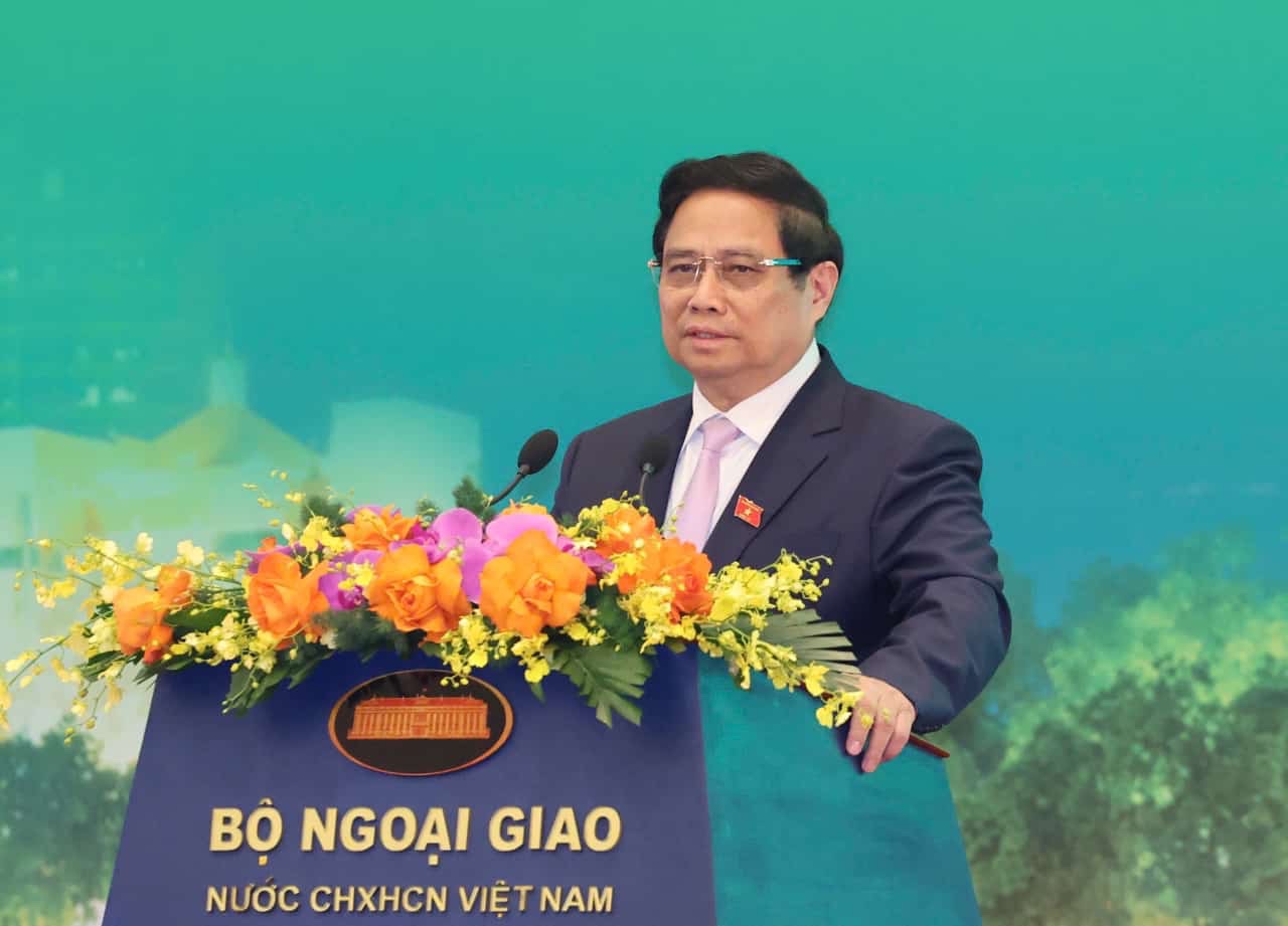 Thủ tướng Chính phủ Phạm Minh Chính dự và phát biểu chỉ đạo hội nghị Halal toàn quốc đầu tiên của Việt Nam. Ảnh: Hải Nguyễn