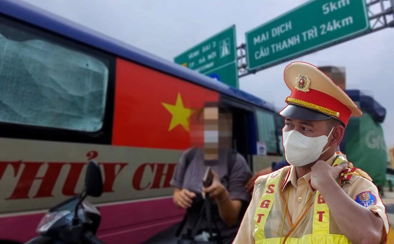 Secretly recording the handling of the "chaotic" passenger bus at Thang Long bridge