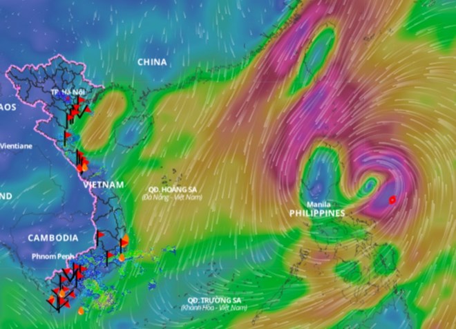 Bão Trà Mi sắp mạnh lên, dự báo vùng nguy hiểm
