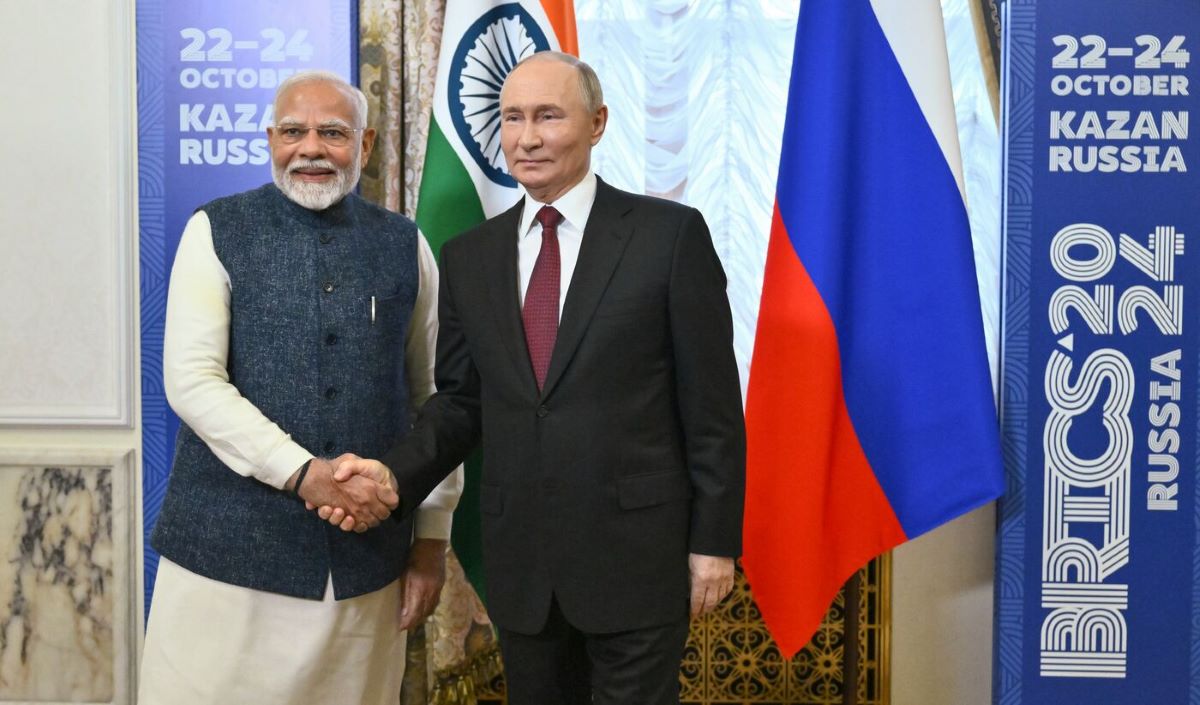 Tong thong Nga Vladimir Putin va Thu tuong An Do Narendra Modi. Anh: brics-russia2024.ru