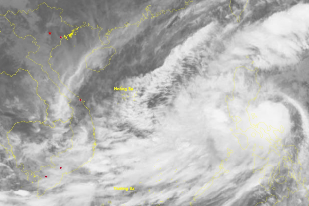 Satellite image of storm Tra Mi at 11am on October 23. Photo: Centre of National Hydrometeorological Network