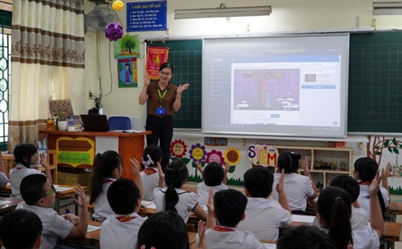 Students in Ho Chi Minh City during a class.