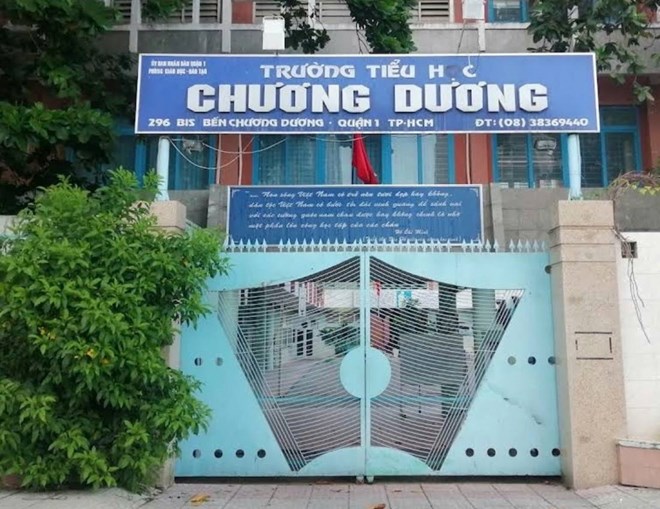 Truong Tieu hoc Chuong Duong, Quan 1 noi xay ra su viec co giao xin tien ho tro may tinh tu kinh phi hoat dong cua ban dai dien cha me hoc sinh. Anh: Tan Tai