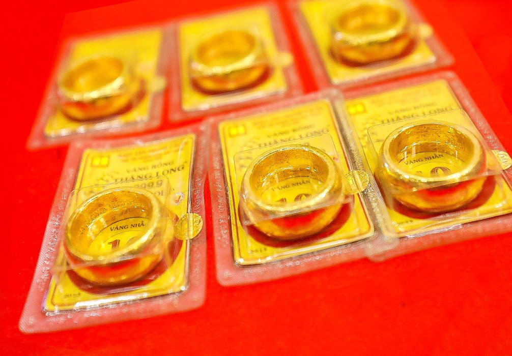 The price of gold rings is recording a strong increase. Photo: Phan Anh