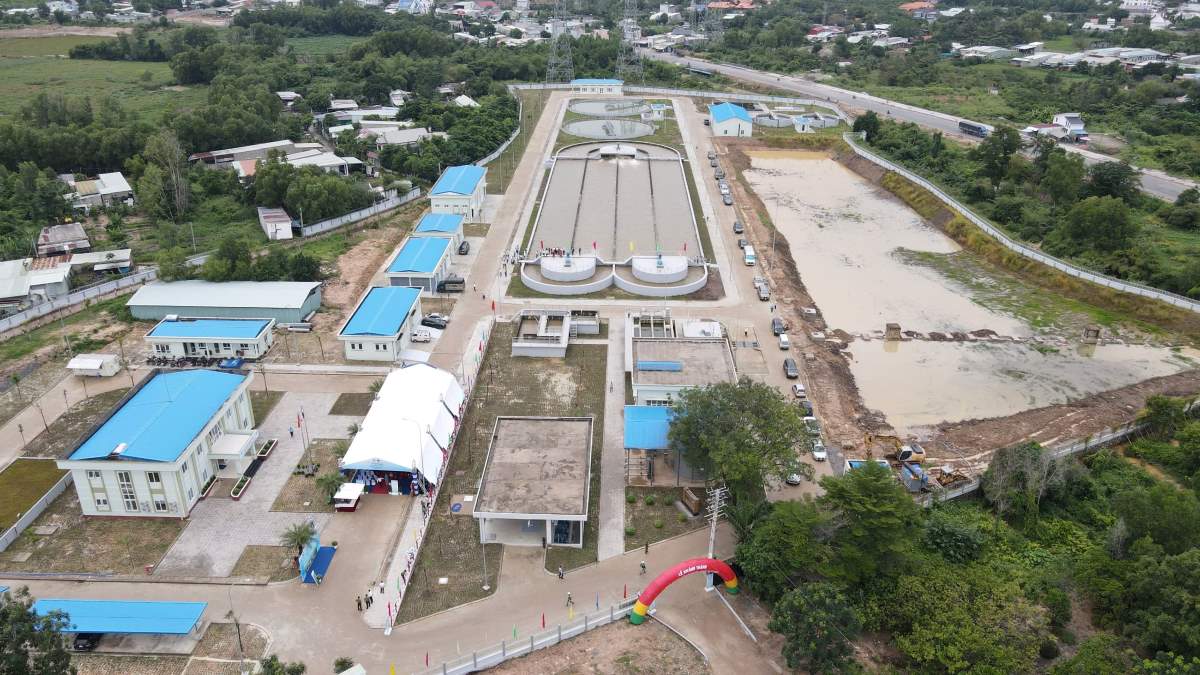 My Xuan wastewater treatment plant in the urban water collection, treatment and drainage project in Phu My town. Photo: Khanh Lam.