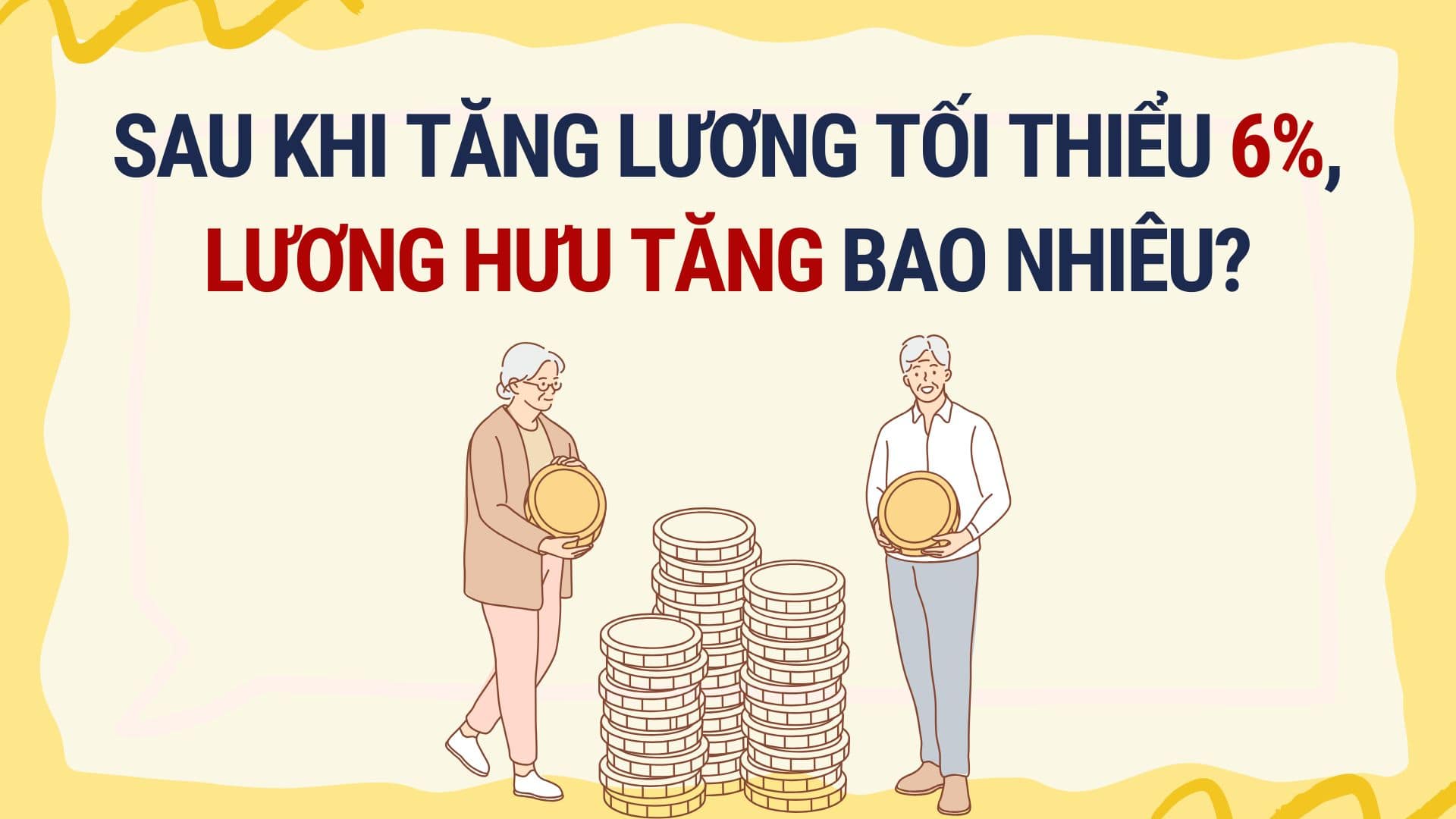 Lương hưu sẽ tăng sau khi lương tối thiểu tăng 6%? Đồ họa: Hoàng Lê