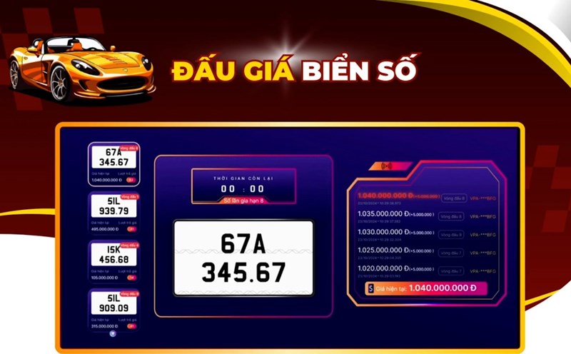 License plate 67A-345.67 is worth billions in the morning session of October 23