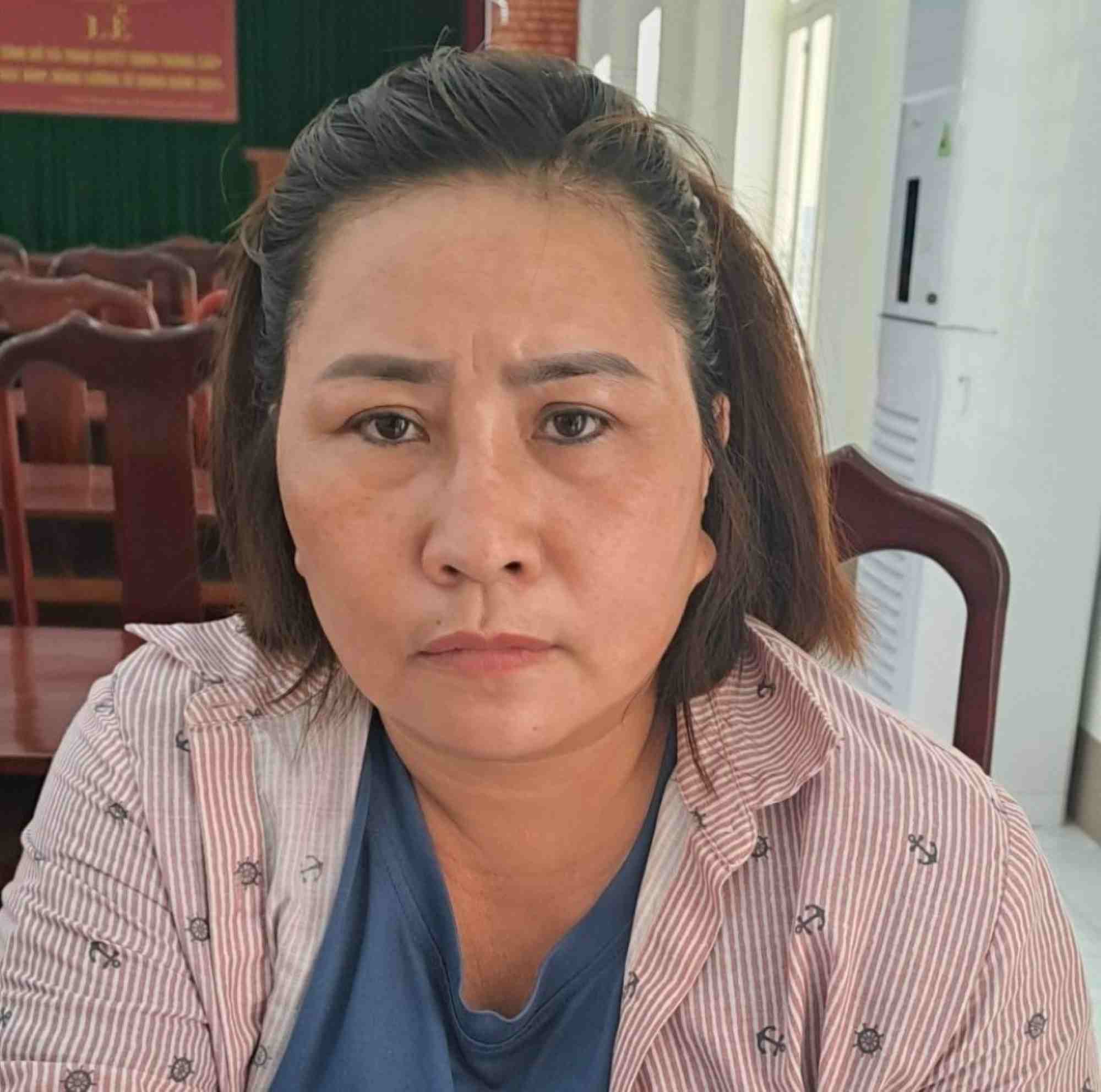 Fraudster Trinh Thi Hong at the police station. Photo: Bao Ngoc