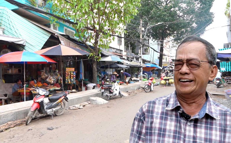Tan An market traders look forward to the new road after it is upgraded