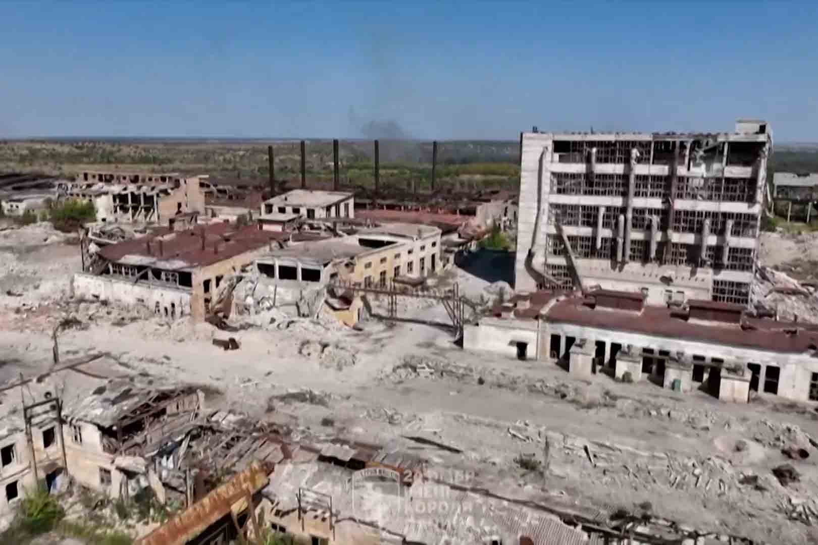 A scene of devastation in Chasiv Yar, Ukraine. Photo: AFP