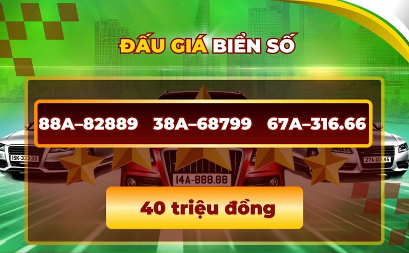 Series of huge license plates dropped in price sharply in the auction on October 23