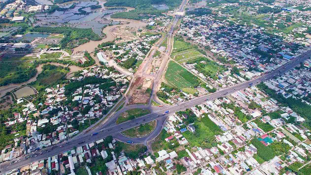 Nut giao cao toc Ben Luc - Long Thanh voi quoc lo 51, doan gan giap ranh tinh Ba Ria - Vung Tau. Anh: HAC