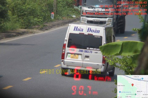 Vehicles were fined in Thai Binh. Photo: Thai Binh Provincial Police
