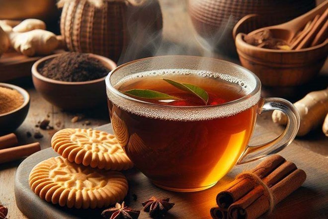 Brewing tea properly to improve cardiovascular health. Photo - AI: Ngoc Thuy