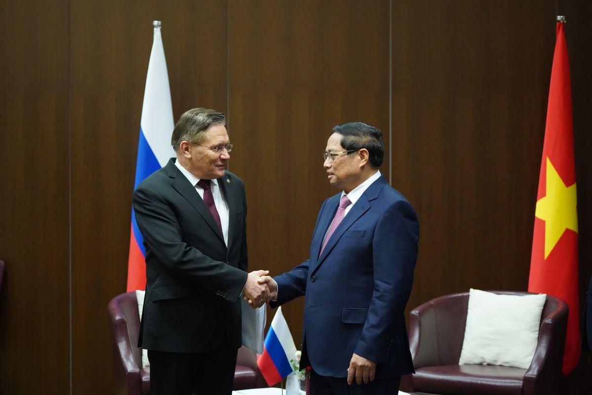 Prime Minister Pham Minh Chinh received Mr. Alexey Likhachev, General Director of Rosatom. Photo: VGP