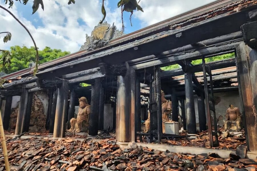 Pho Quang Pagoda after the fire on the morning of October 23. Photo: Ministry of Culture, Sports and Tourism.