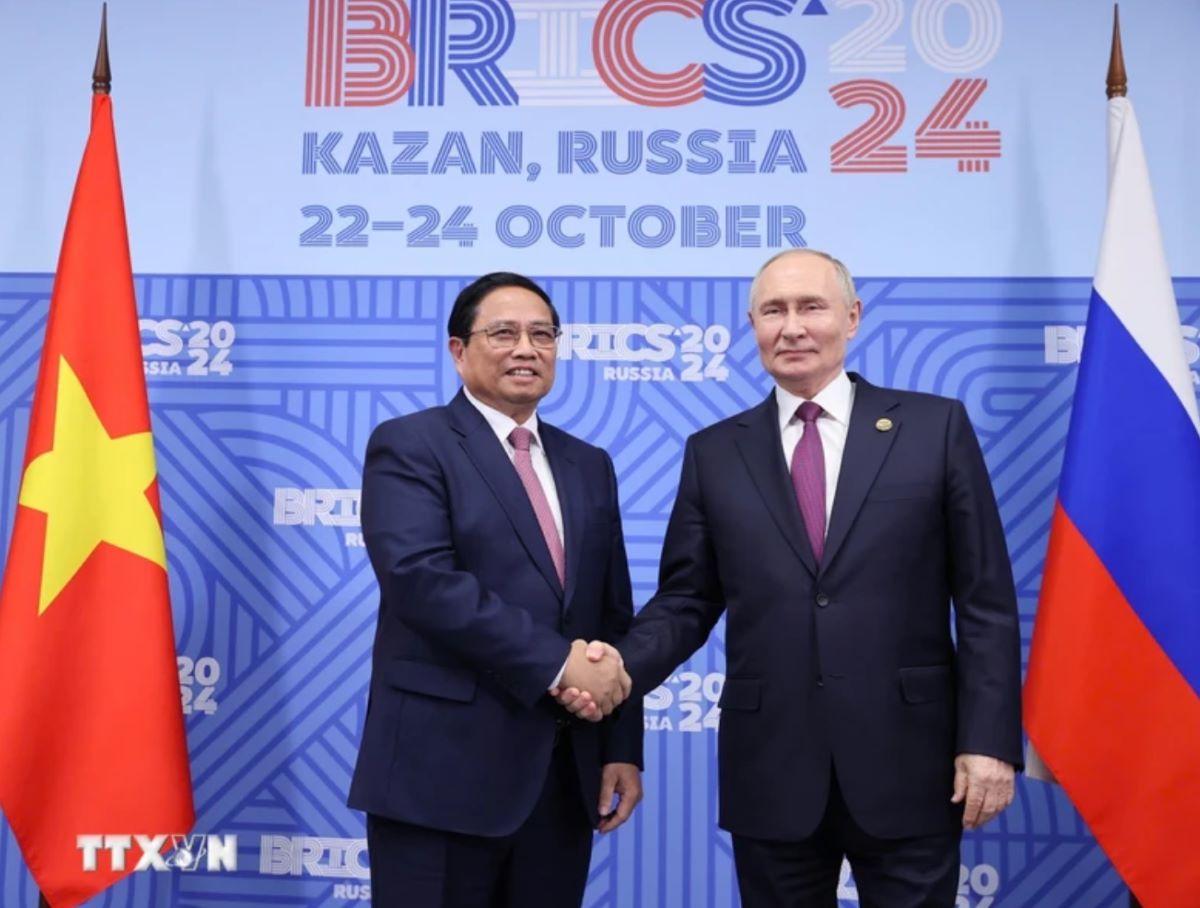 Prime Minister Pham Minh Chinh and Russian President Vladimir Putin. Photo: VNA