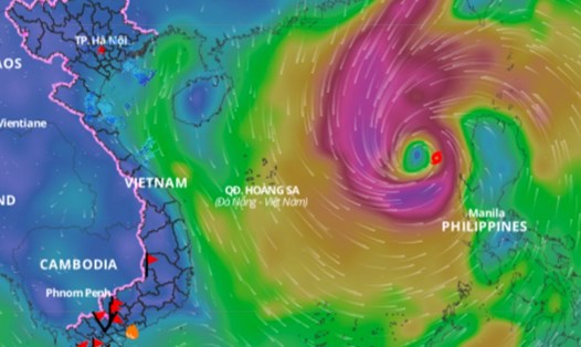 Cập nhật vị trí bão Trà Mi vào 8h sáng nay 25.10. Ảnh: Hệ thống Giám sát thiên tai Việt Nam