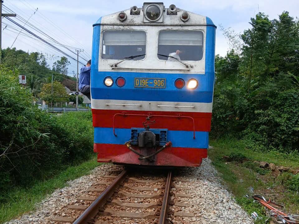 Scene of the accident between a train and a cyclist. Photo: N.Hoang.