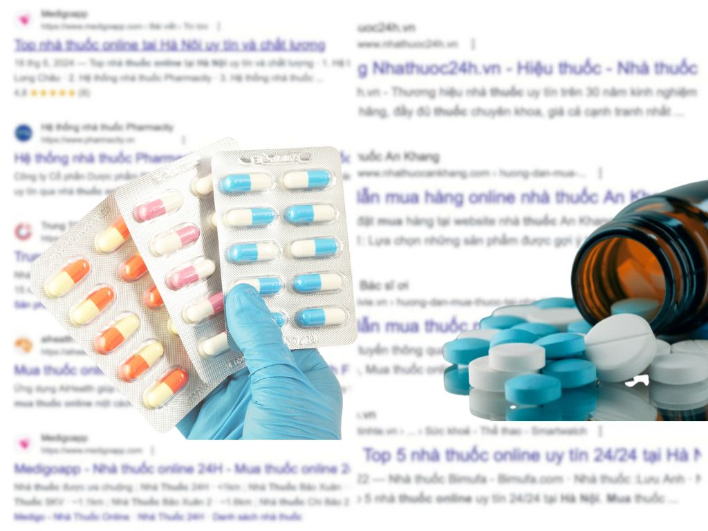 Online drug sales are rampant due to lack of management. Graphic photo: Huong Giang