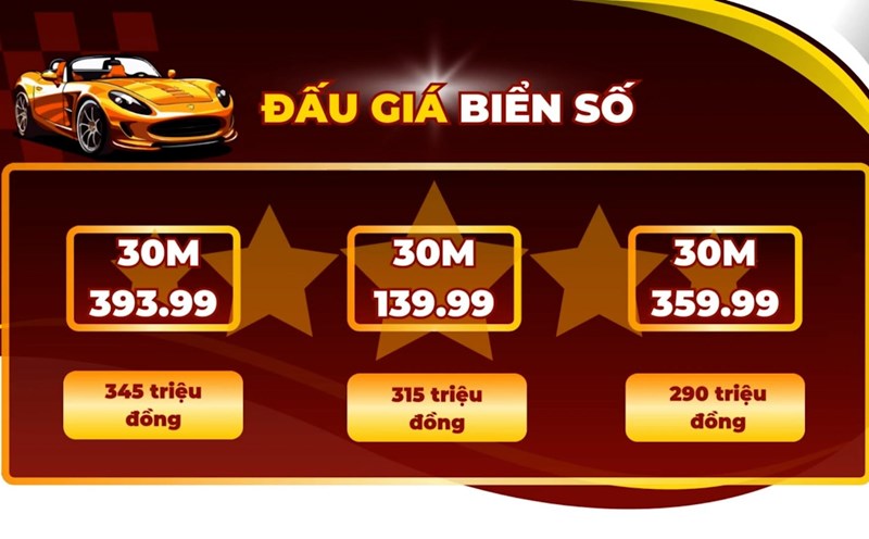 A series of beautiful number plates in Hanoi have huge prices in the session of October 25