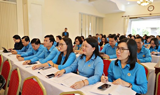 Cán bộ công đoàn dự tập huấn về công tác đối ngoại Công đoàn Việt Nam năm 2024. Ảnh: Thiệm Đỗ.