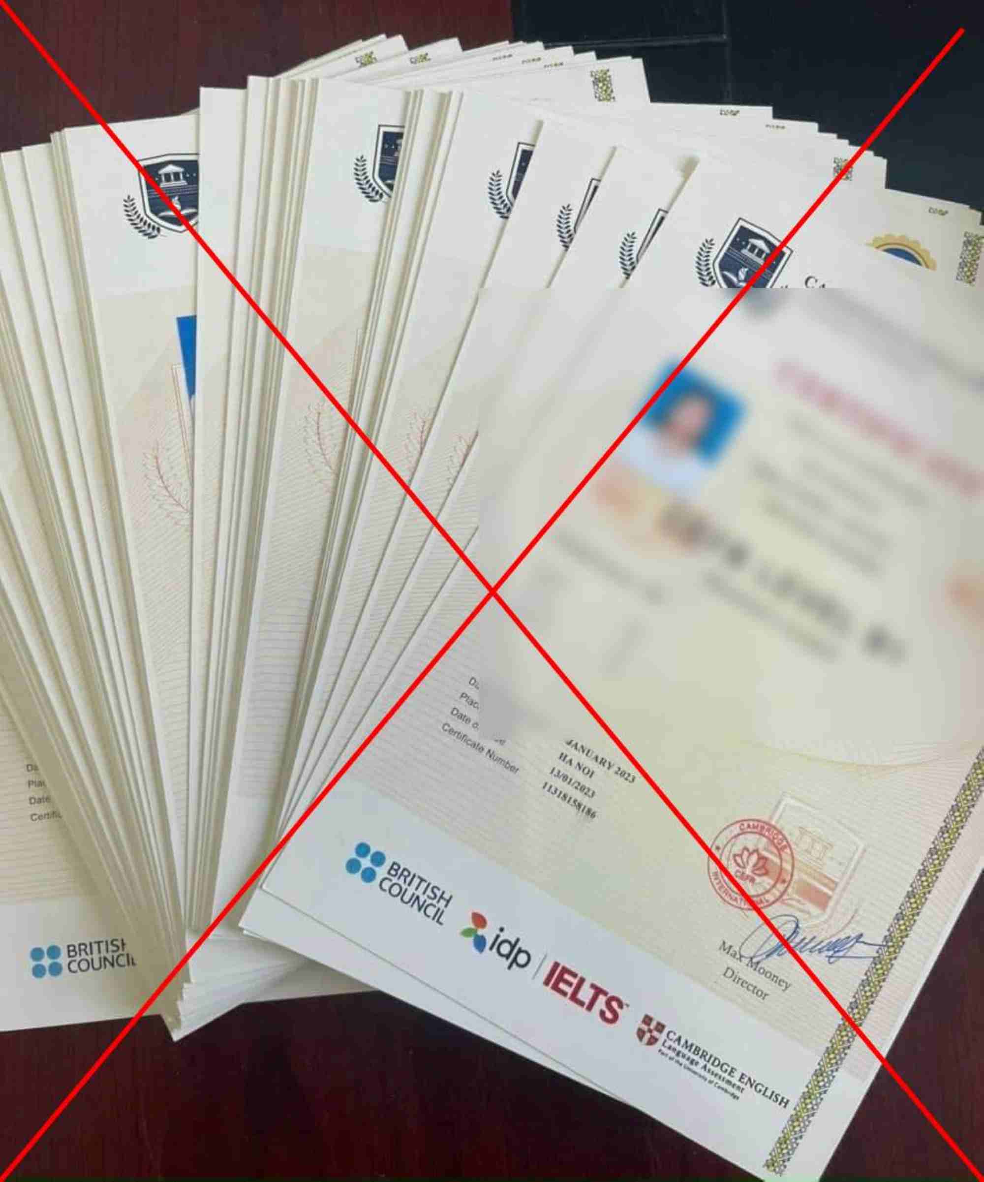 B1 English language certificate that the subject provided to the reporter. Photo: Luong Hanh