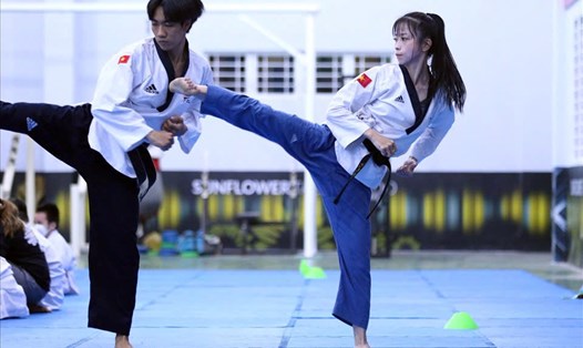 Vận động viên taekwondo Châu Tuyết Vân. Ảnh: Thanh Vũ