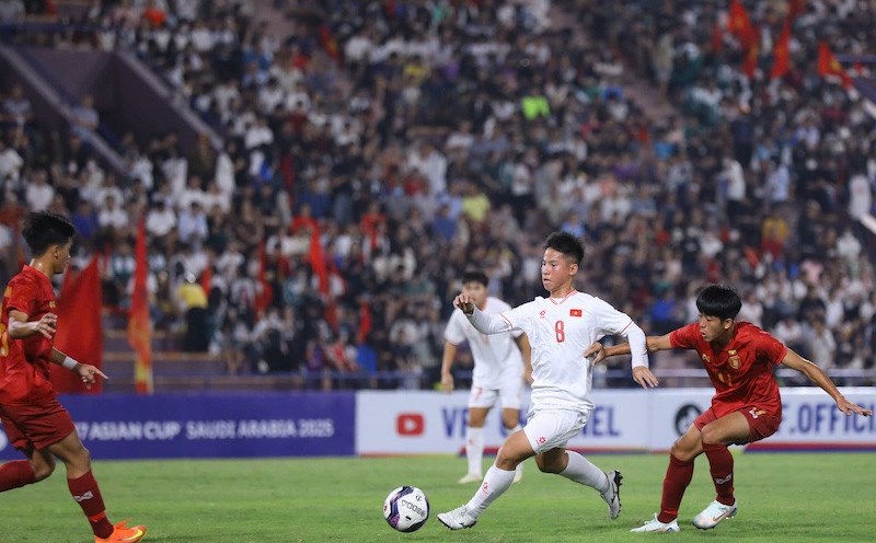 Vietnam U17 won 2-0 against Myanmar U17 in the 2025 AFC U17 qualifiers. Photo: Minh Dan