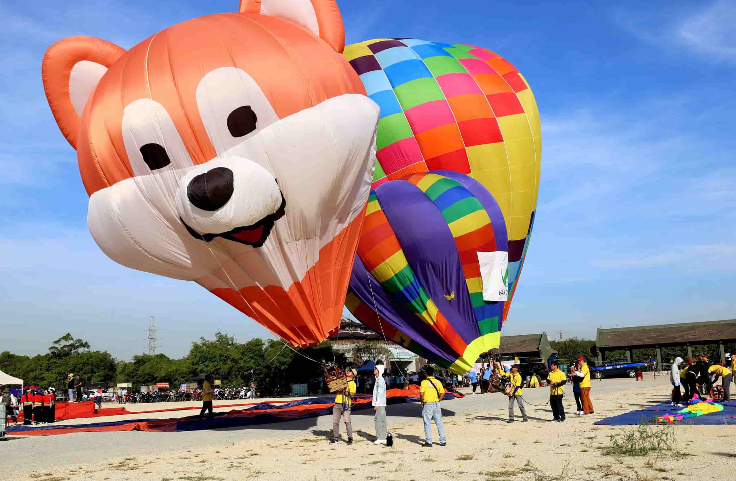 For the first time, Ninh Binh province organized a hot air balloon festival, but tourists were not able to experience it because of strong winds. Photo: Nguyen Truong