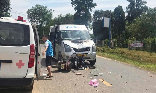 Hiện trường vụ tai nạn giao thông. Ảnh: Công an cung cấp