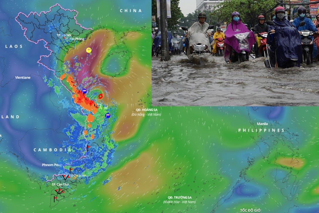 Storm Tra Mi causes rain