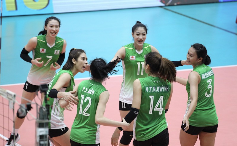 The Information Corps will face tough opponents in the second phase of the 2024 National Volleyball Championship. Photo: VFV
