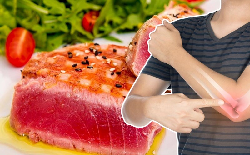 Meat and fish are rich in phosphorus, which helps strengthen bones. Graphics: Thanh Thanh
