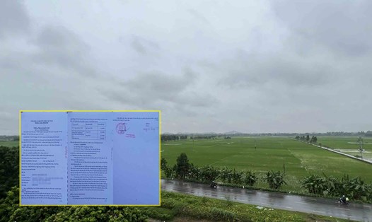 Hiện trạng dự án nghĩa trang xã Long Châu (Bắc Ninh) và hình ảnh một số trang trong hợp đồng thỏa thuận chủ đầu tư ký với khách hàng. Ảnh: Vân Trường