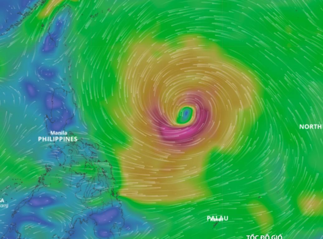 The location of typhoon Kong-rey is off the coast of the Philippines. Photo: Vietnam Disaster Monitoring System