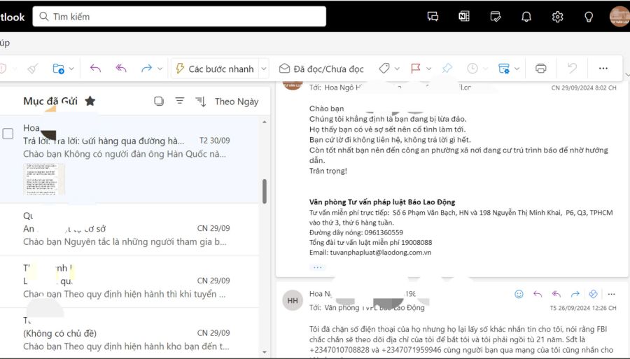 The scammer even brought up the US Federal Bureau of Investigation (FBI) and threatened to track down and imprison the reader for 21 years if he did not transfer money as they wanted. Photo: Nam Duong