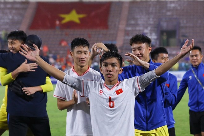 U17 Viet Nam co ve du vong chung ket U17 chau A 2025 voi tu cach la 1 trong 5 doi nhi bang co thanh tich tot nhat. Anh: Minh Dan 