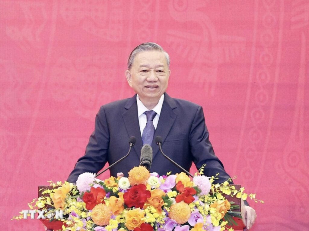 General Secretary To Lam gave a speech at the ceremony. Photo: VNA