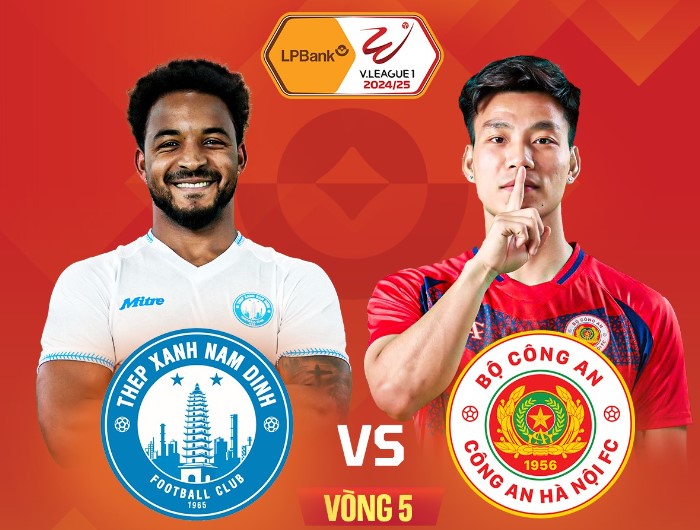 Nam Dinh Club welcomes Hanoi Police in round 5 of V.League 2024-2025. Photo: FPT Play