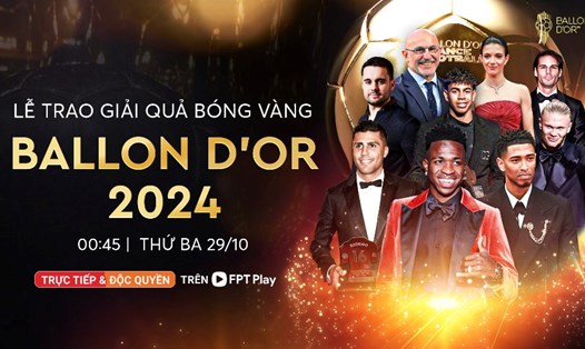 Lễ trao giải Quả bóng vàng 2024 diễn ra tại nhà hát Châtelet ở Paris, Pháp. Ảnh: FPT Play