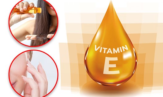 Cách sử dụng vitamin E để cải thiện làn da và mái tóc. Đồ họa: Tuấn Anh.