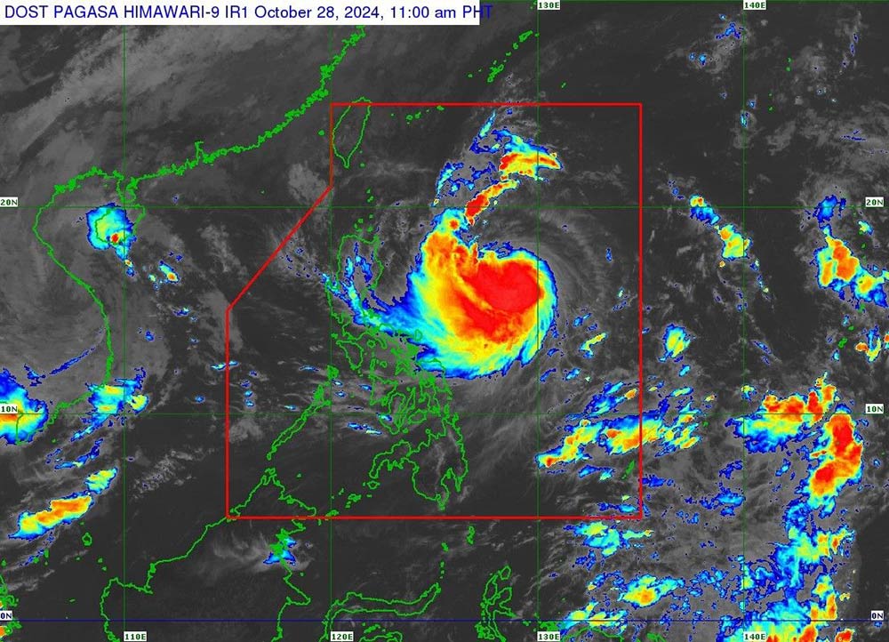 Anh ve tinh chup bao Kong-rey vao ngay 28.10.2024. Anh: PAGASA